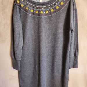 Matilda Jane Gray Dress with Yellow Floral Accents